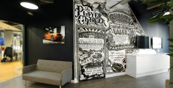 London office mural by artist Vic Lee